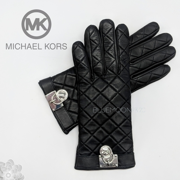 MICHAEL KORS Quilted Leather Touchscreen Gloves S - Picture 1 of 5